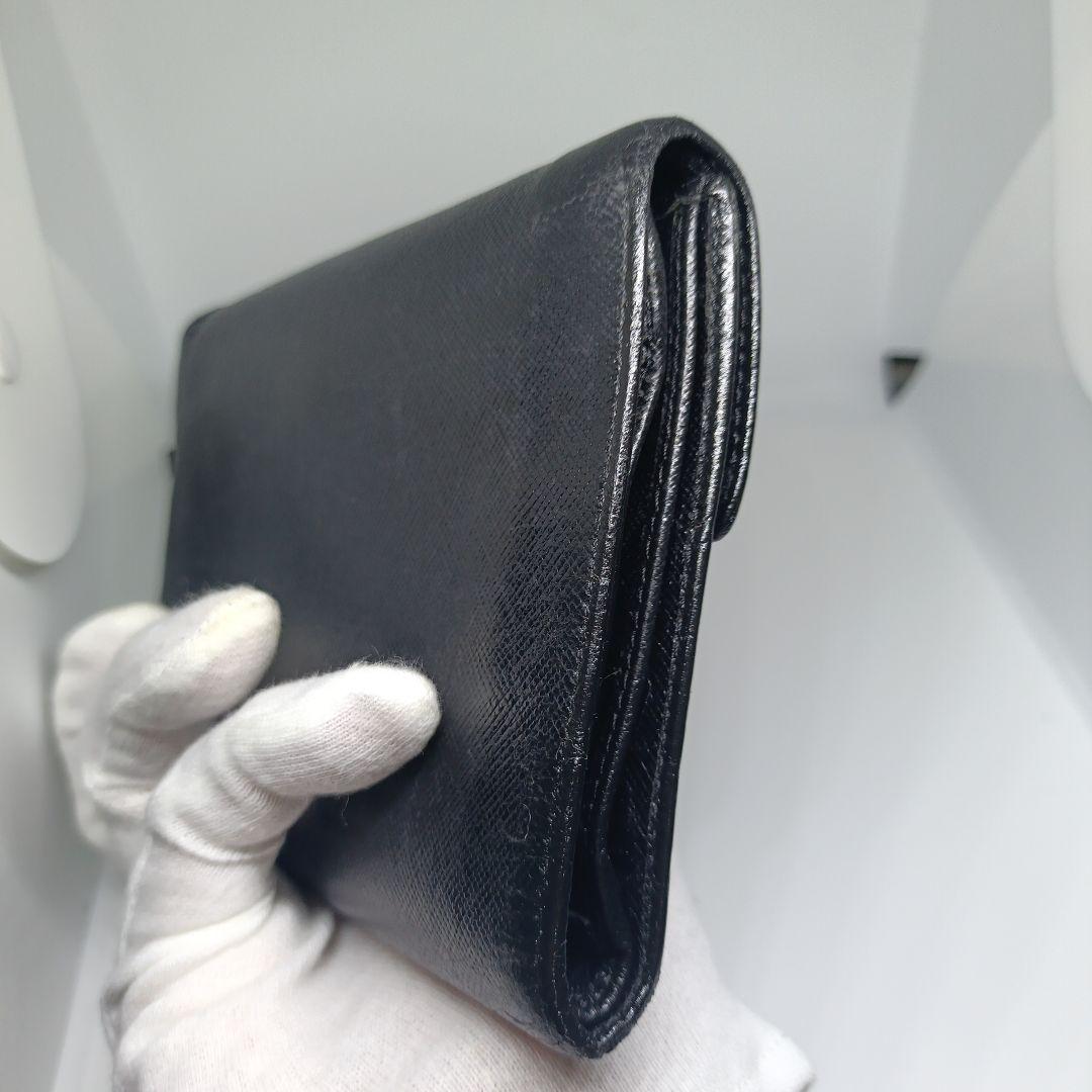 プラダ三つ折り財布 PRADA折財布ブラック