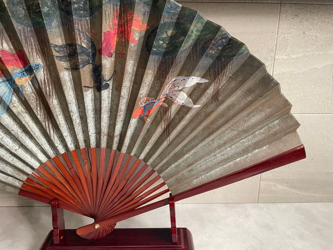 扇　置物　虎　金魚　2セット