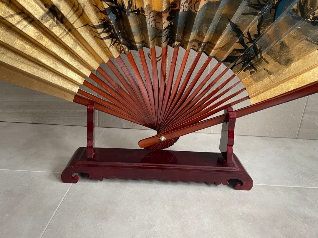 扇　置物　虎　金魚　2セット