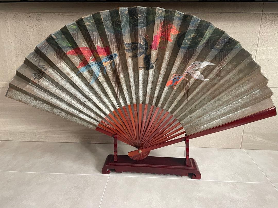 扇　置物　虎　金魚　2セット