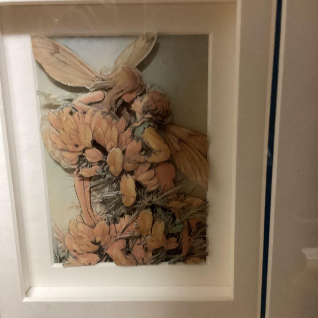 エンゼル　　工藝品　　　素材不詳　　　額装仕立て　　取り外し不可　レア品