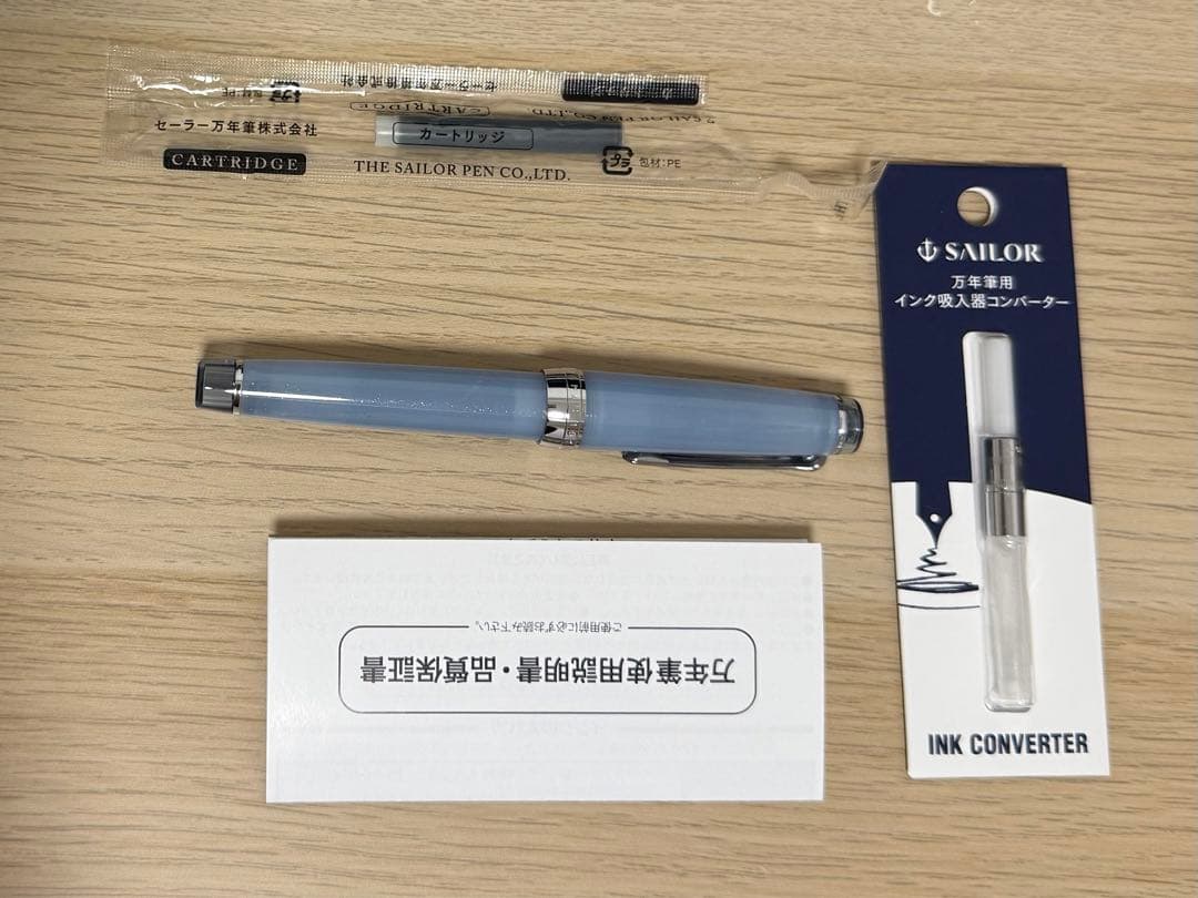 八文字屋　銀山スノーグレー　万年筆　パルムF