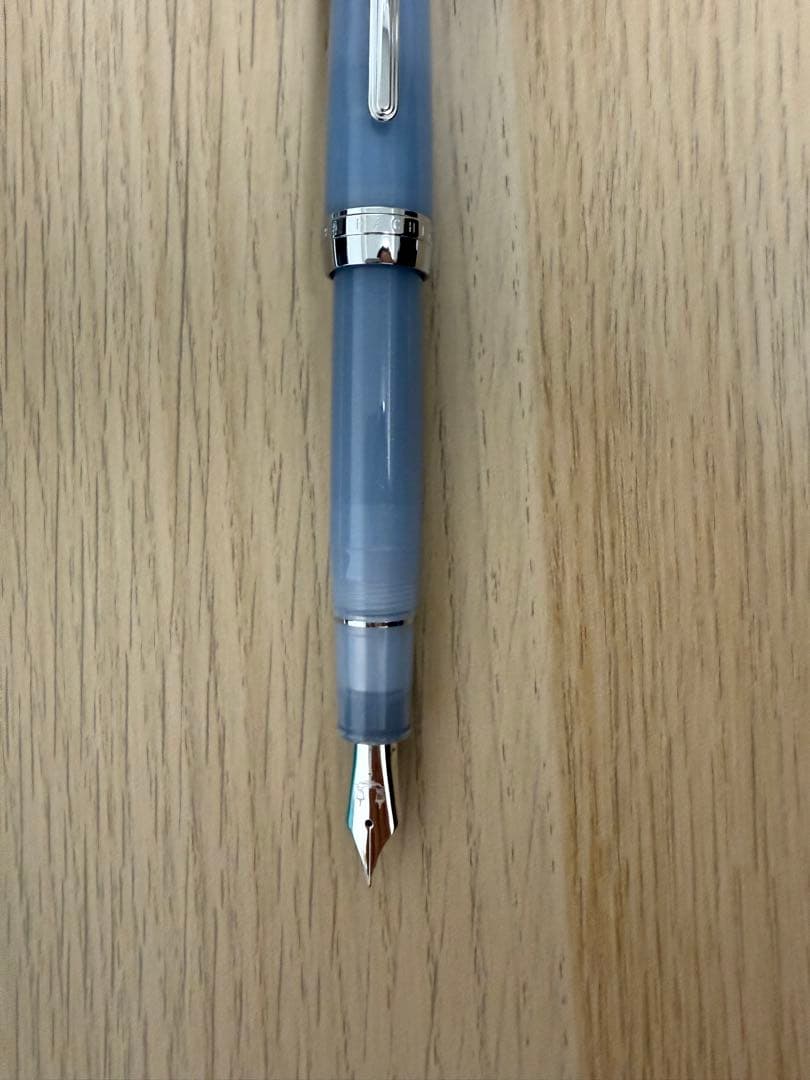 八文字屋　銀山スノーグレー　万年筆　パルムF