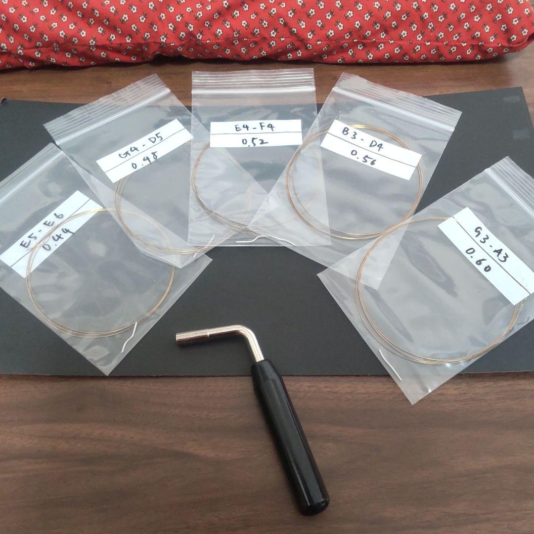 金属弦ハープ　曲集とスペア弦つき