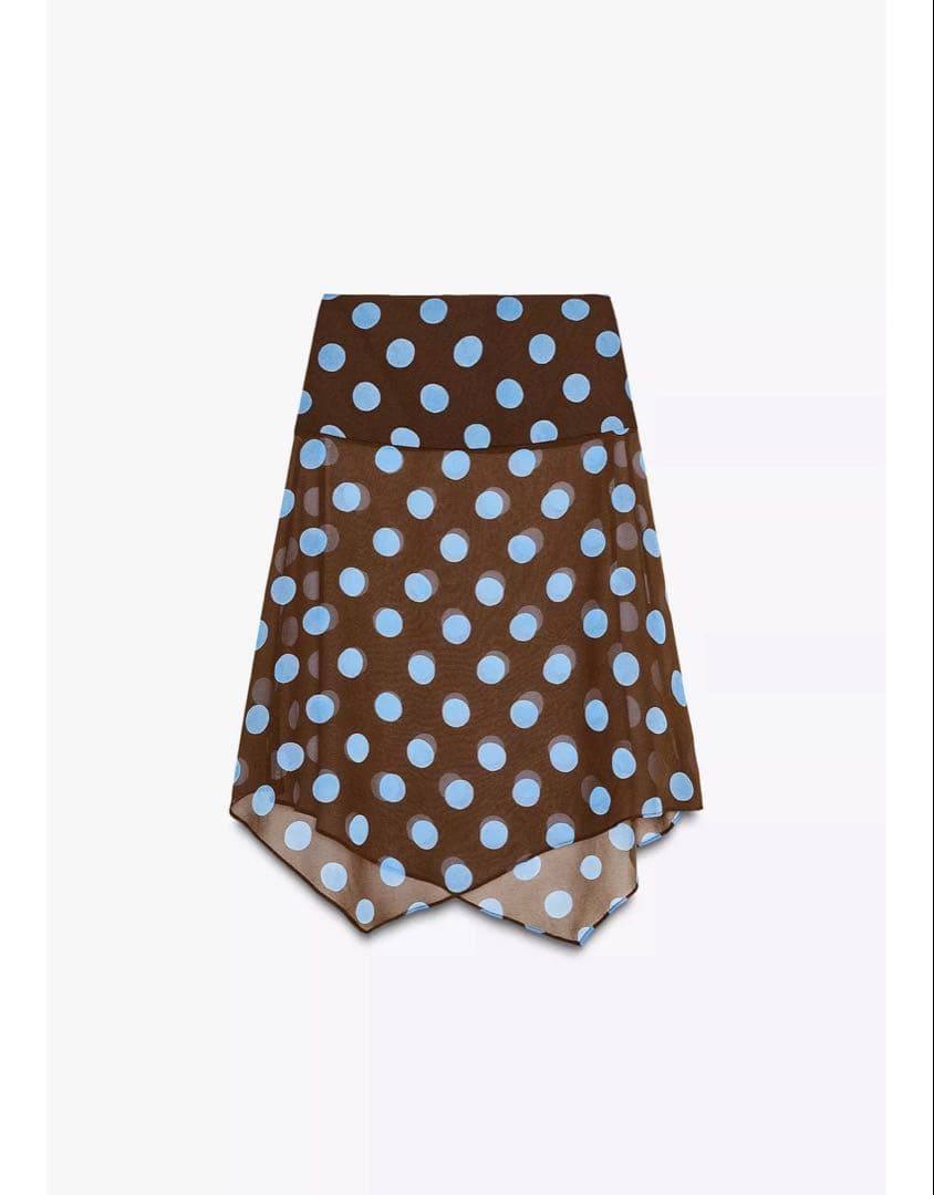 【完売品】新品　ZARA ドット柄　アシンメトリースカート