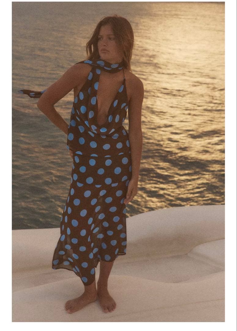 【完売品】新品　ZARA ドット柄　アシンメトリースカート