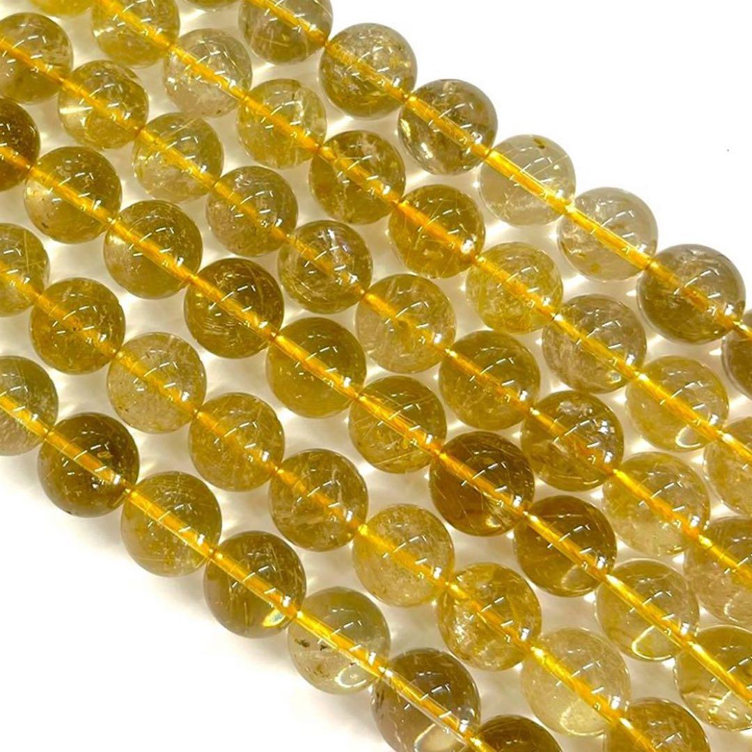 1連売り☆天然石 ルチルクォーツ連材 金運・商売繫盛運 パワーストーン 連材