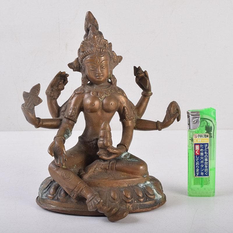 仏教美術　古銅　ヴィシュヌ神像　チベット仏　仏像　置物　V　R9035