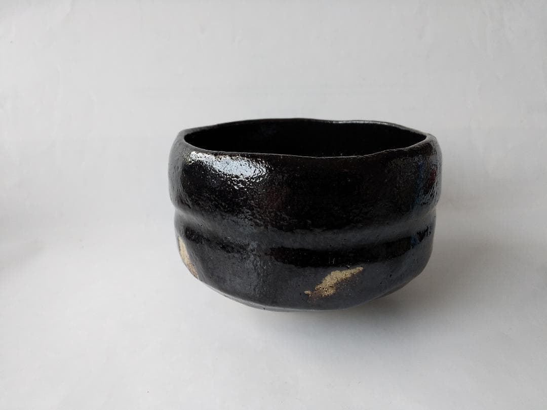 佐々木松楽 作 黒楽茶碗 前大徳 福本積應 書付 銘『 和敬 』共布 共箱 新品