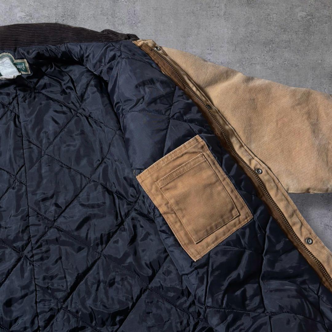 古着ダックジャケットトラディショナルコートキャメルブラウンコーデュロイ襟アメカジ