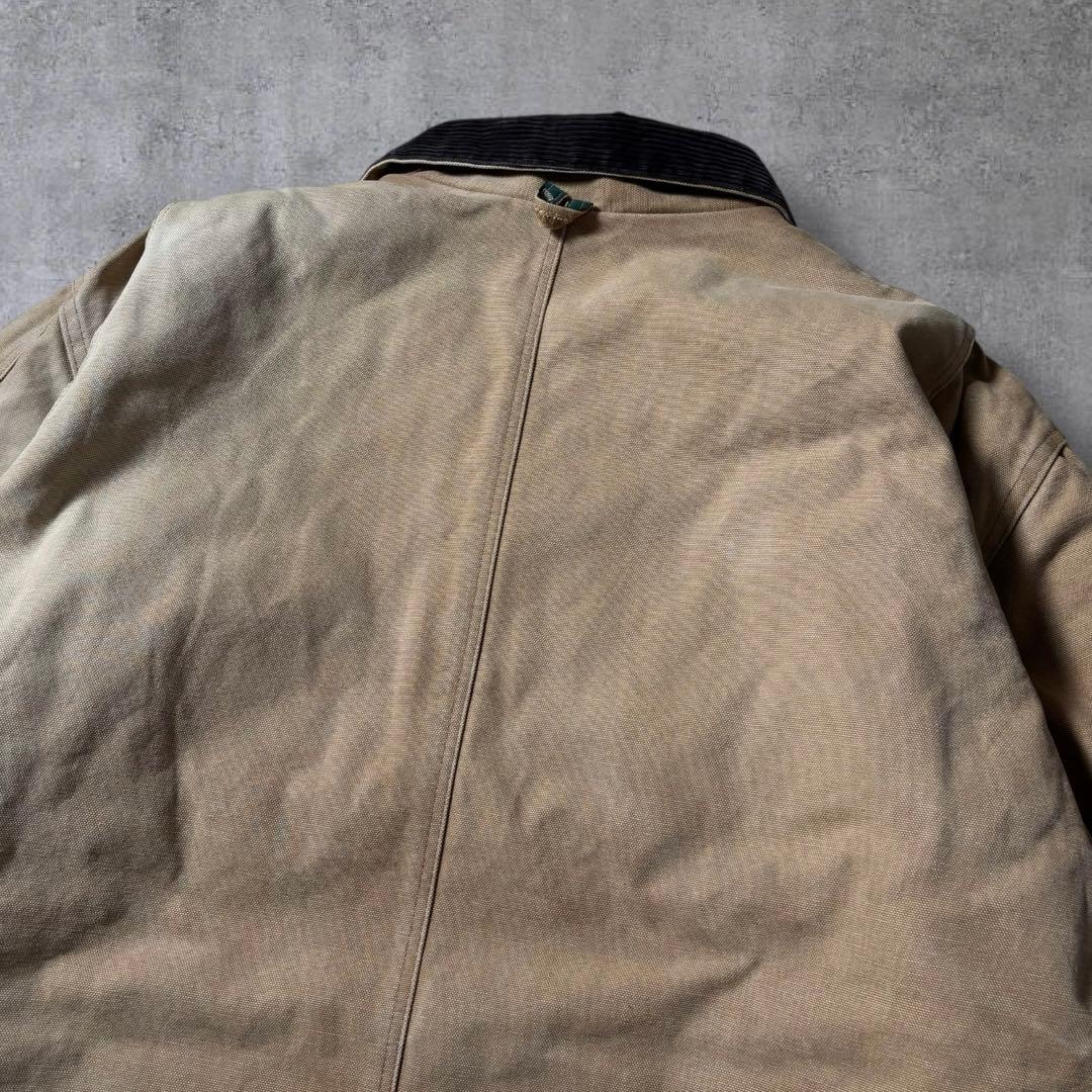 古着ダックジャケットトラディショナルコートキャメルブラウンコーデュロイ襟アメカジ