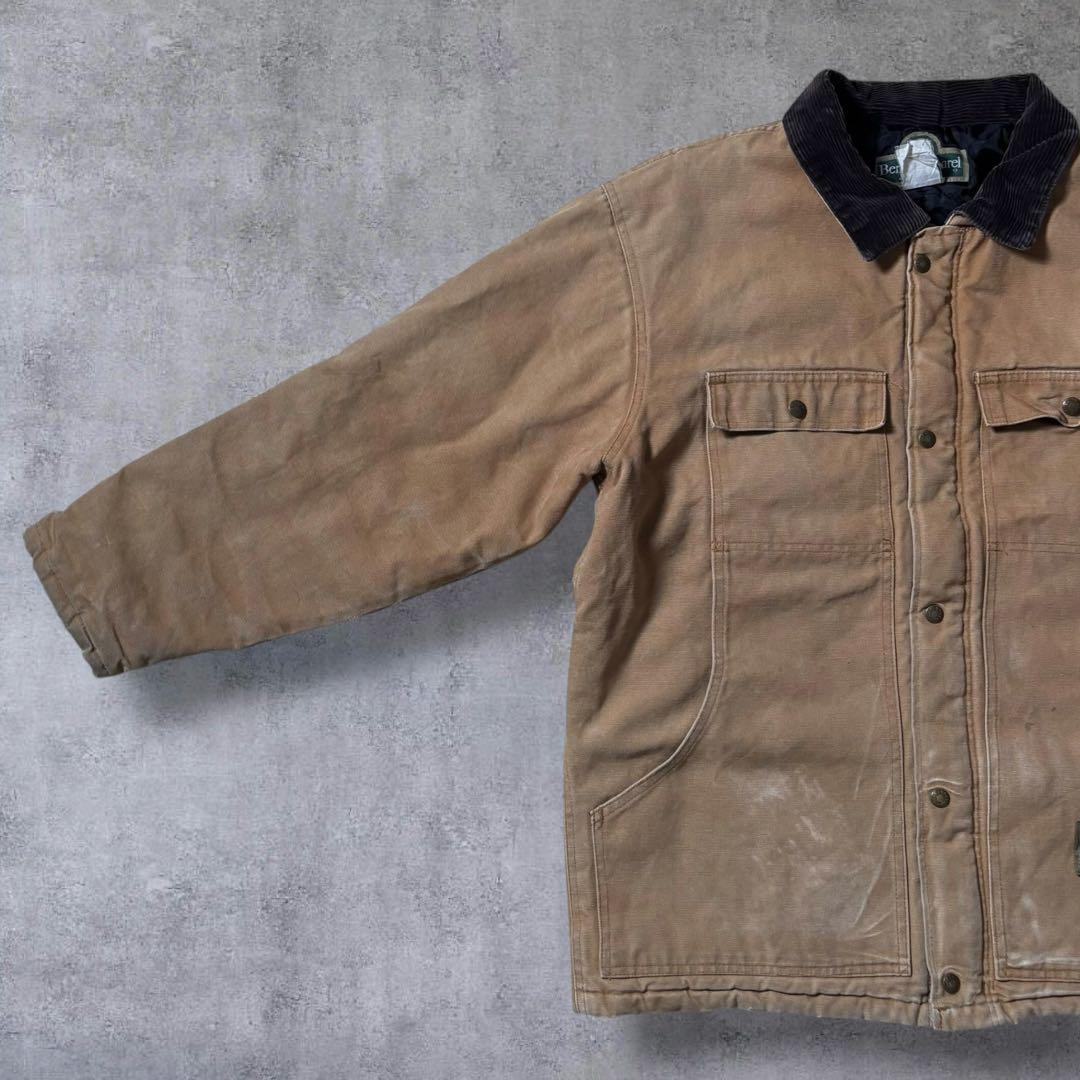 古着ダックジャケットトラディショナルコートキャメルブラウンコーデュロイ襟アメカジ