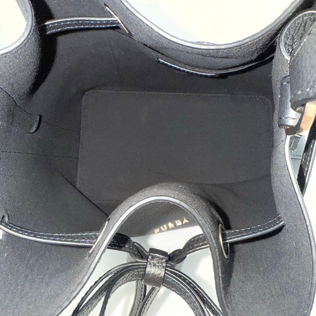 ✨美品✨FURLA フルラ コスタンザ 2WAY バケットバッグ ブラック 巾着