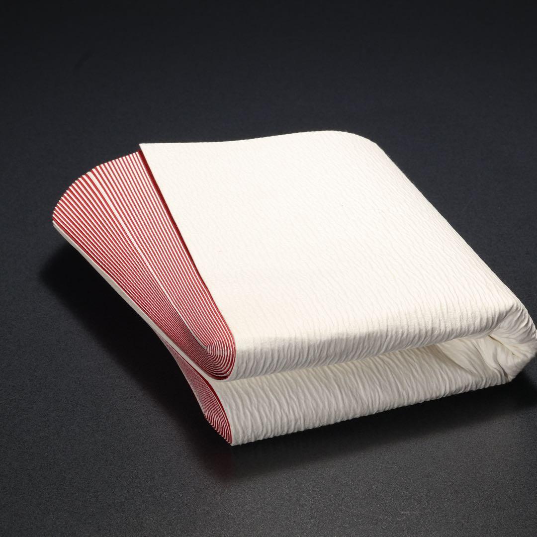 【茶道具】紙釜敷　檀紙　紅白　山崎吉左衛門　共箱　R1660