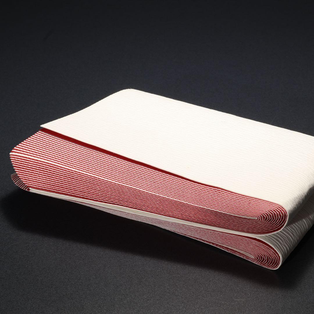 【茶道具】紙釜敷　檀紙　紅白　山崎吉左衛門　共箱　R1660