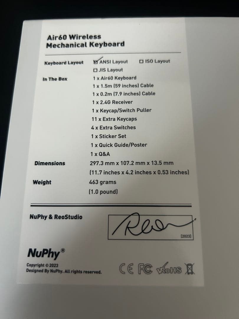 nuphy Air60 V2 メカニカルキーボード