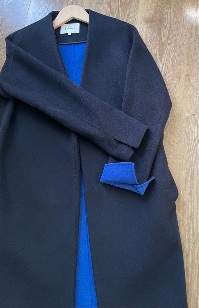 ENFOLD ウールリバーノーカラーコート