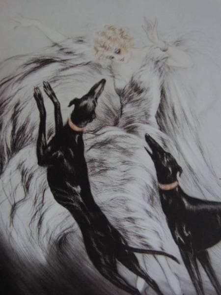 ルイ・イカール、狩猟２、希少限定画集・額装画、新品・日本製額縁付、状態良好