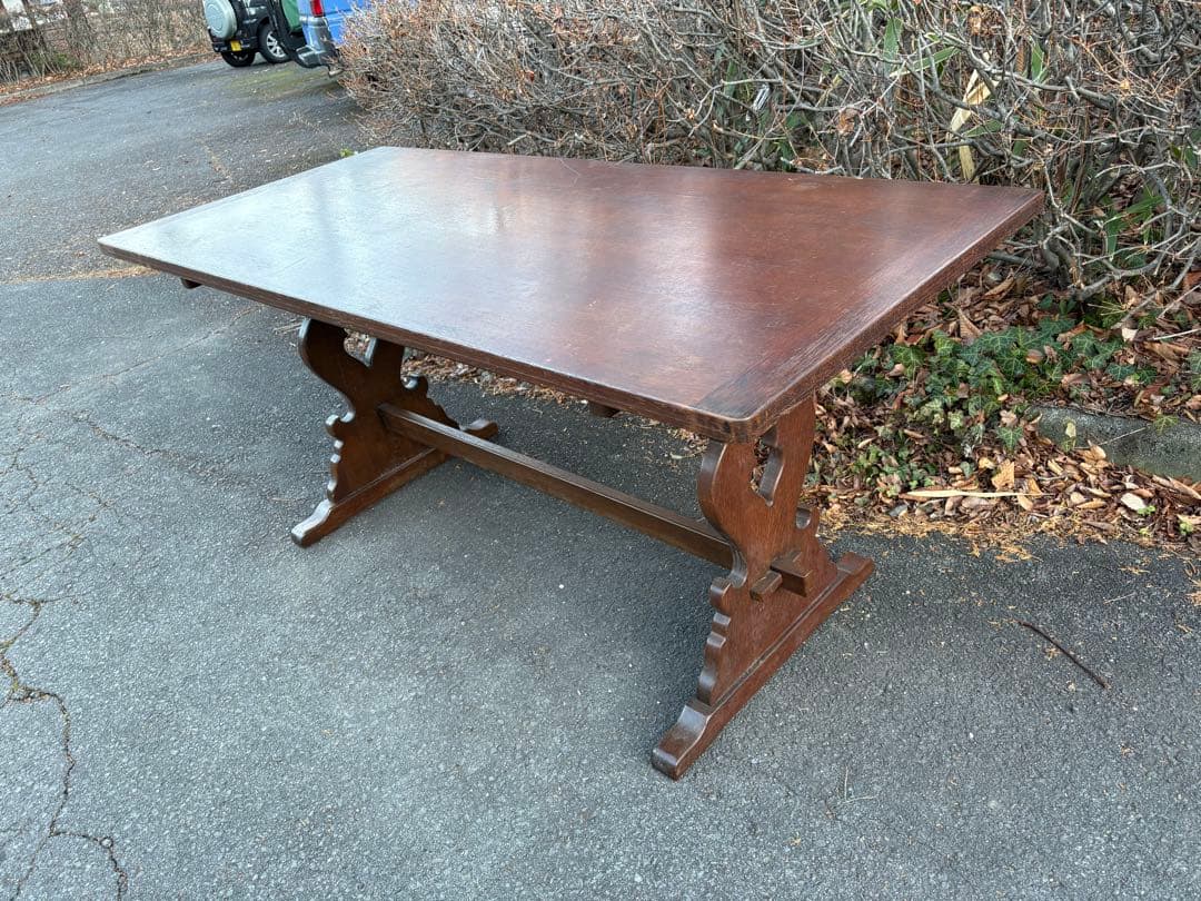 ③ イギリスヴィンテージ 4人掛け　ダイニングテーブル　リフェクトリーテーブル