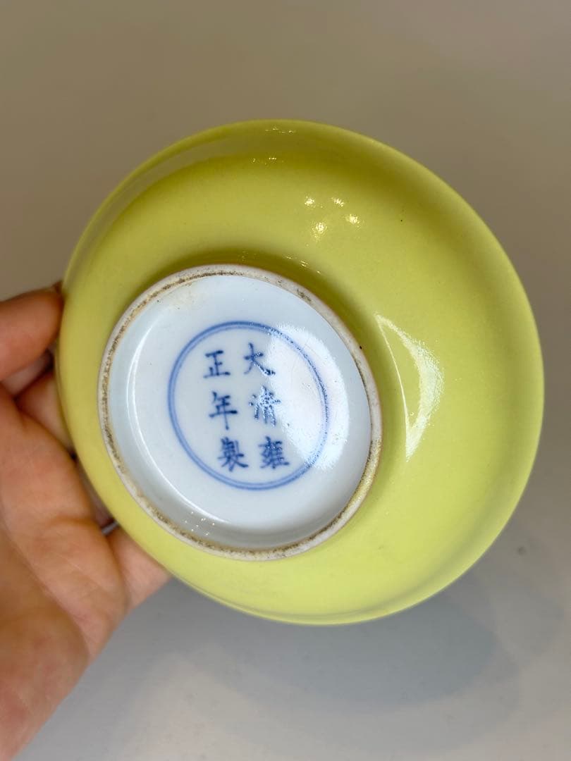 qucol lect大清雍正年製 小皿 2枚セット 風景画 陶磁器 骨董