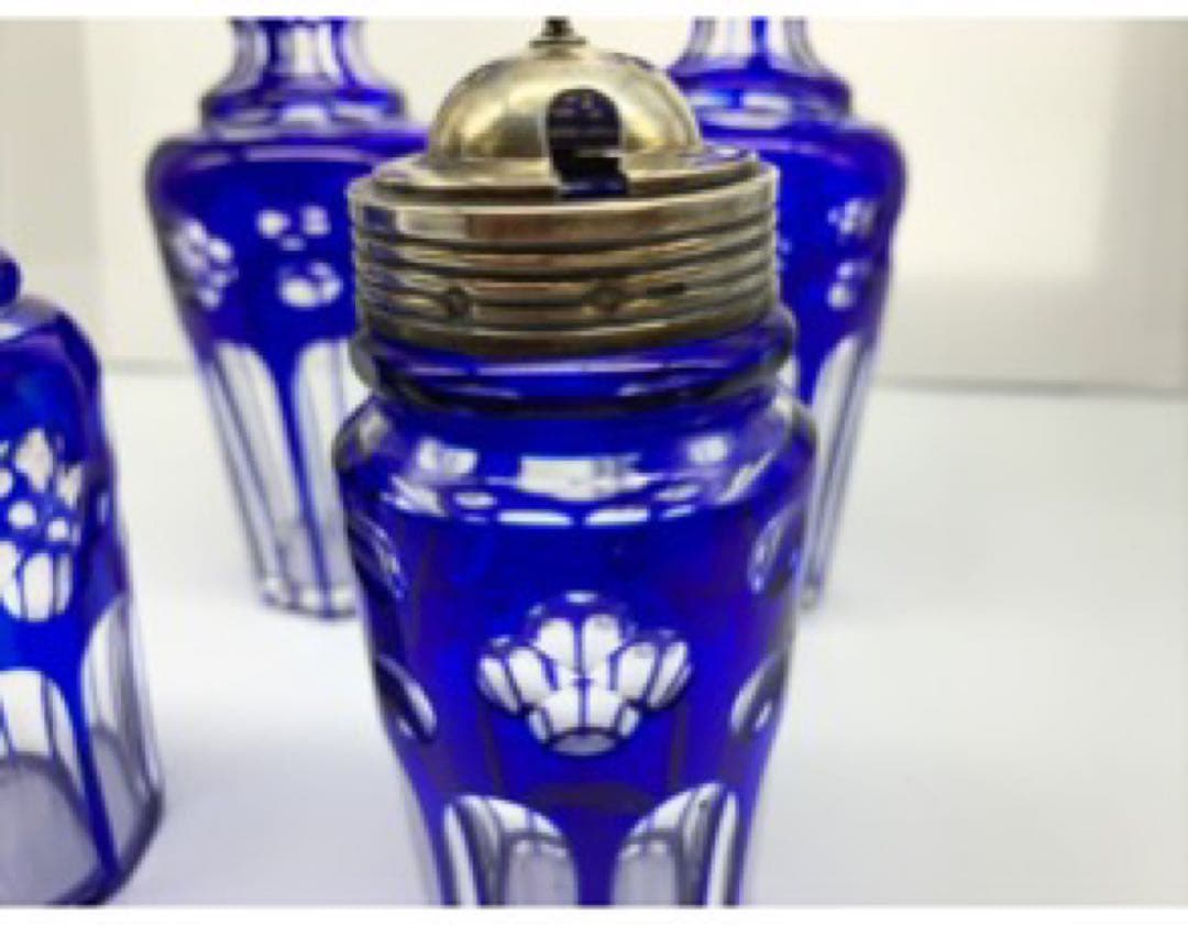 アンティーク　クリストフル&バカラ調味料入