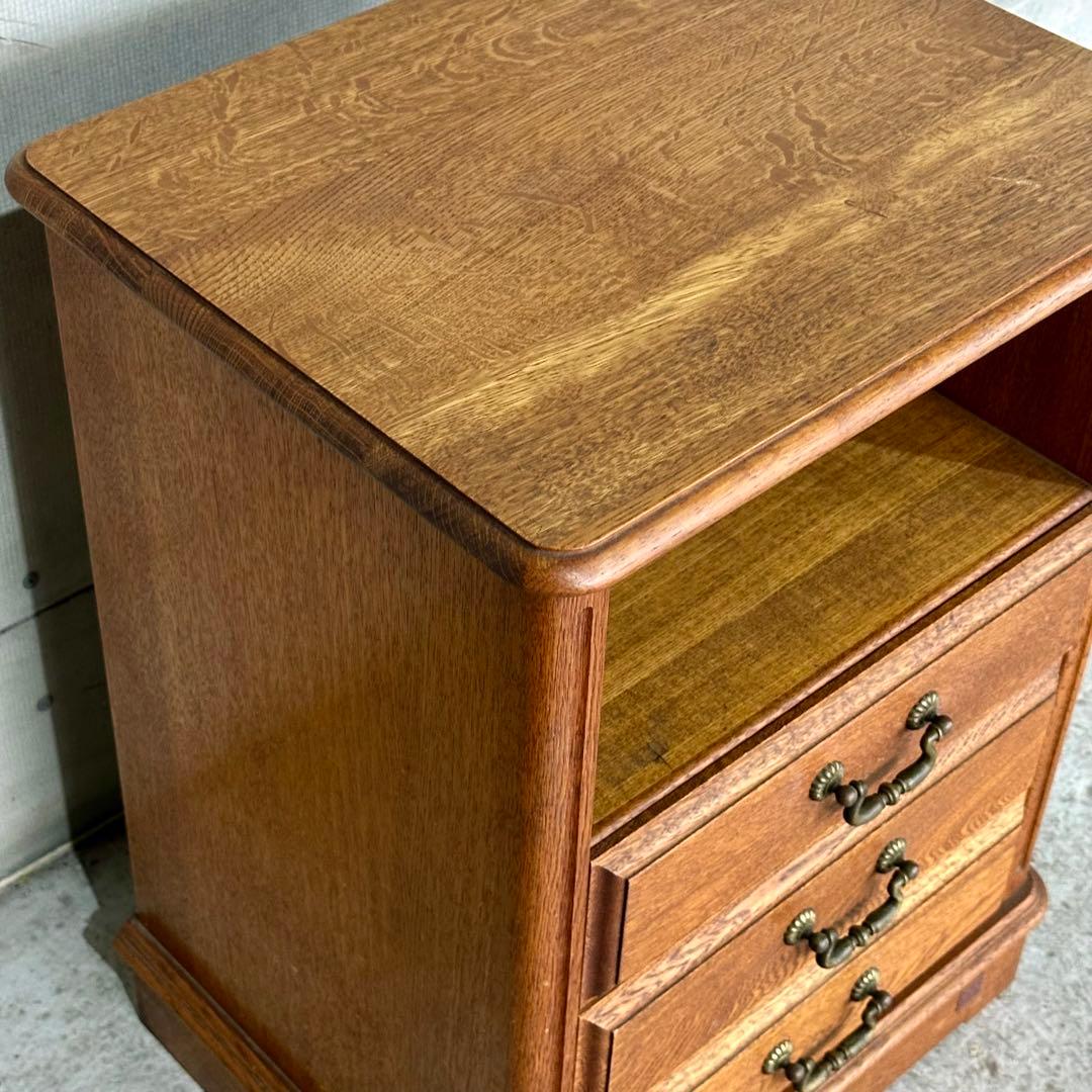 ✦昭和レトロ✦ 1981年製 サイドチェスト 木製 オーク無垢 アンティーク