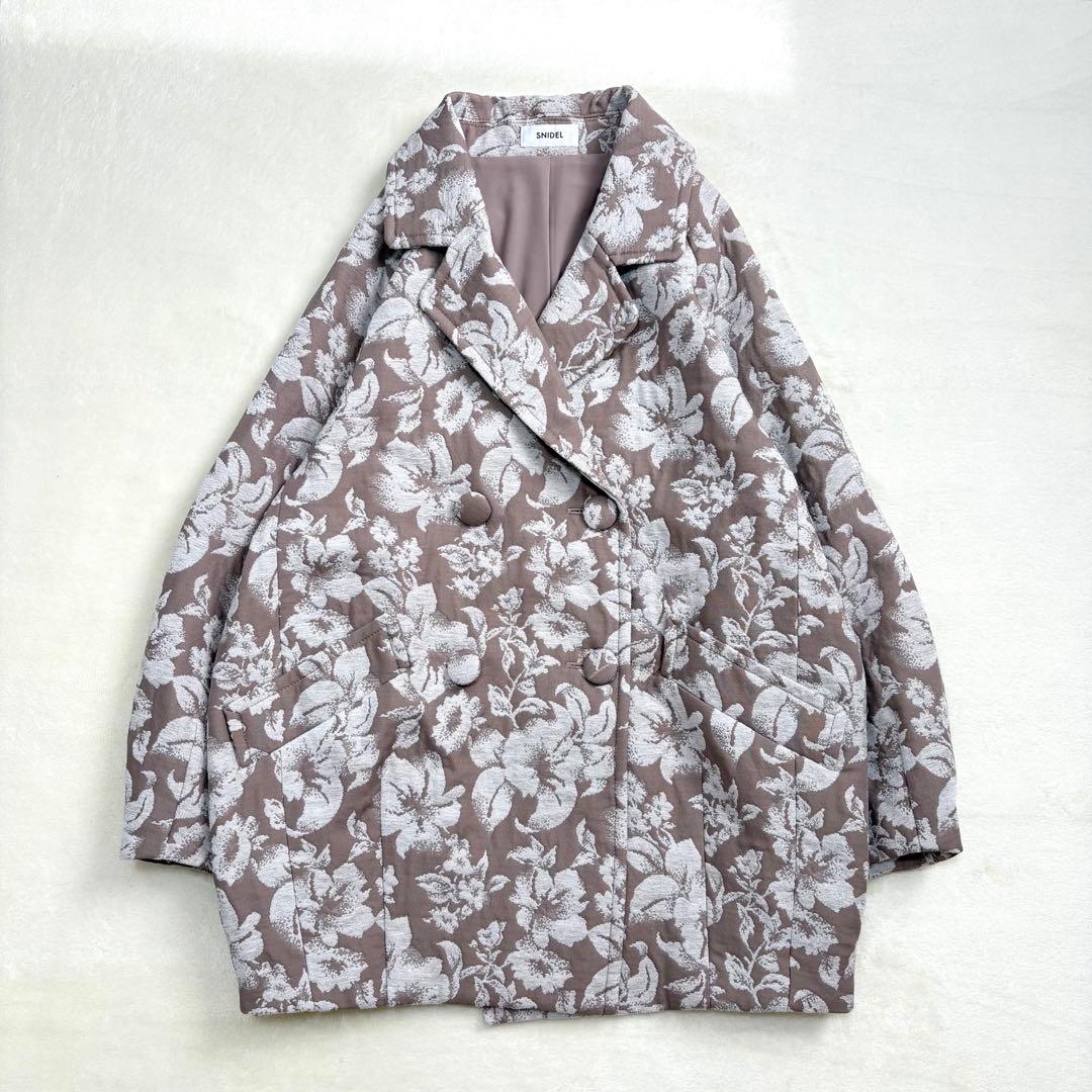 美品 snidelスナイデル ジャガード ミドルコート チェスターコート