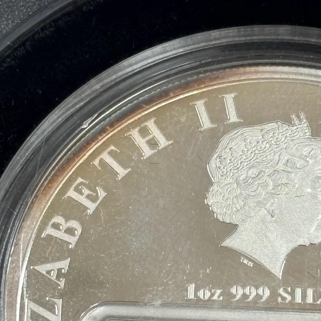 091:オーストラリア 2009年1ドル銀貨1ozエリザベスⅡダイヤ原石入