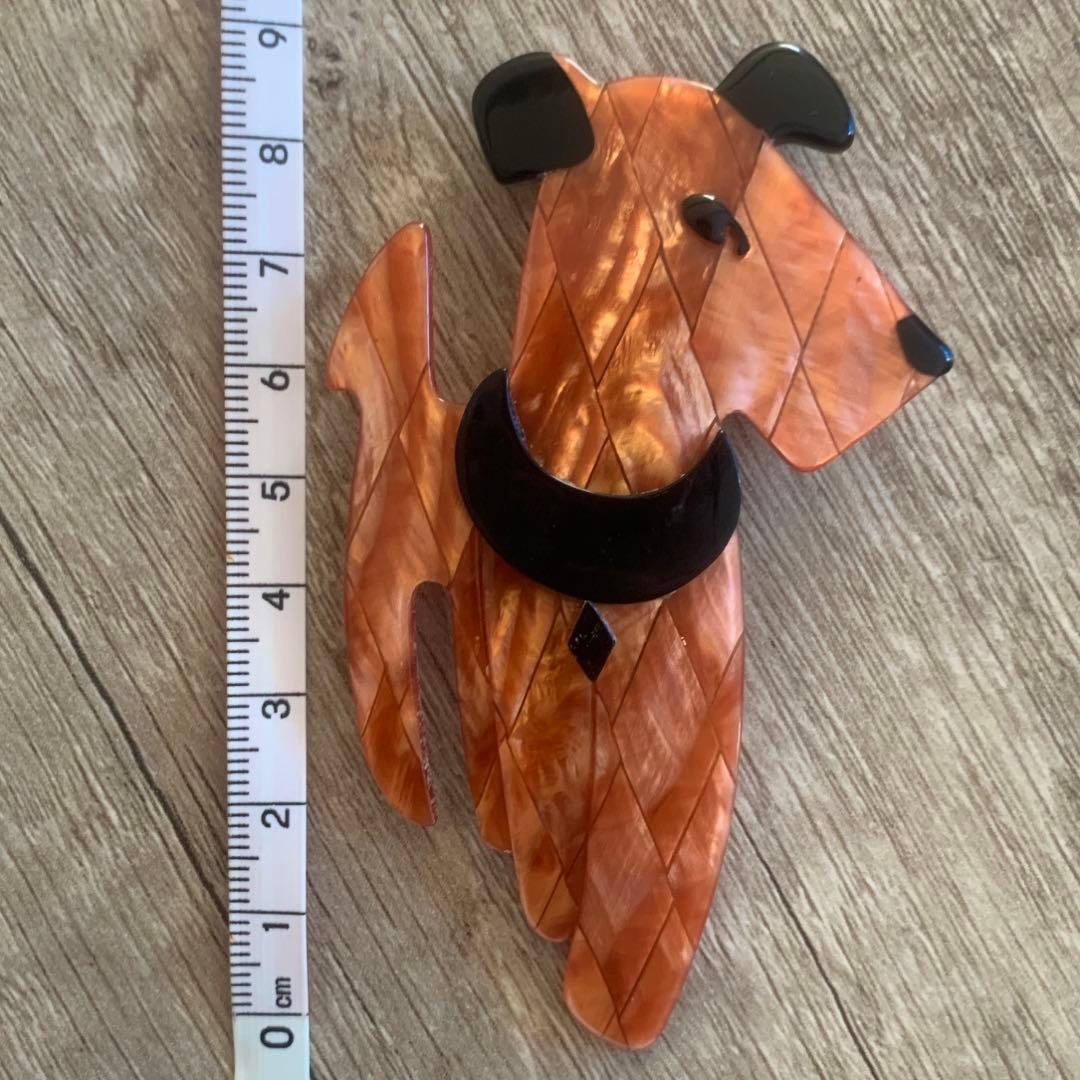 リアスタン　アンティーク　ブローチ　犬　リック