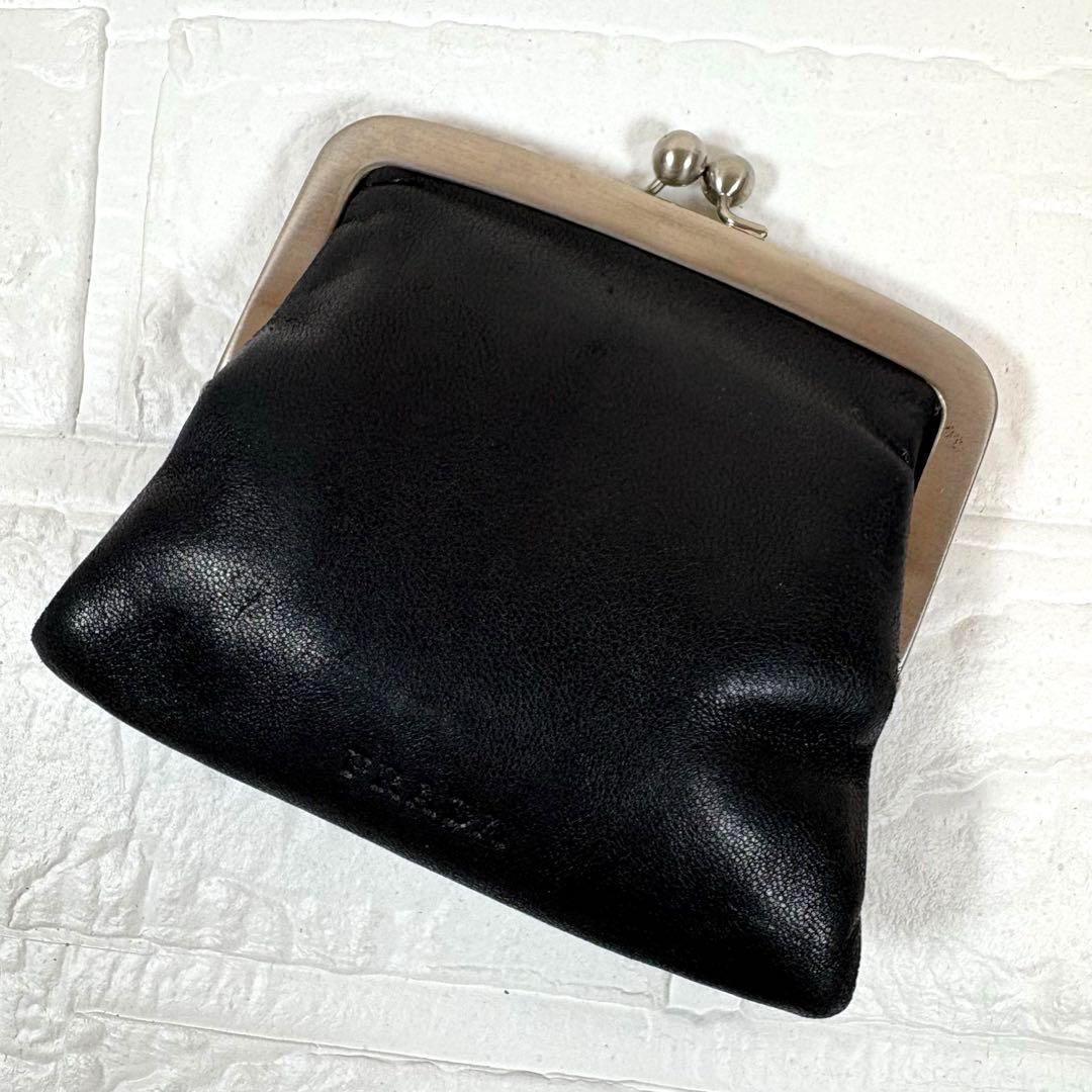 ㉔PRADA プラダ がま口 レザー ケース ブラック