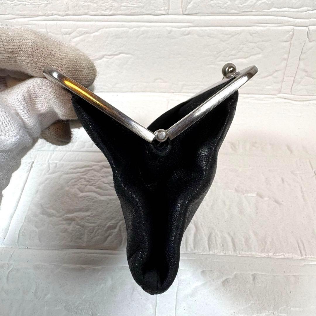 ㉔PRADA プラダ がま口 レザー ケース ブラック