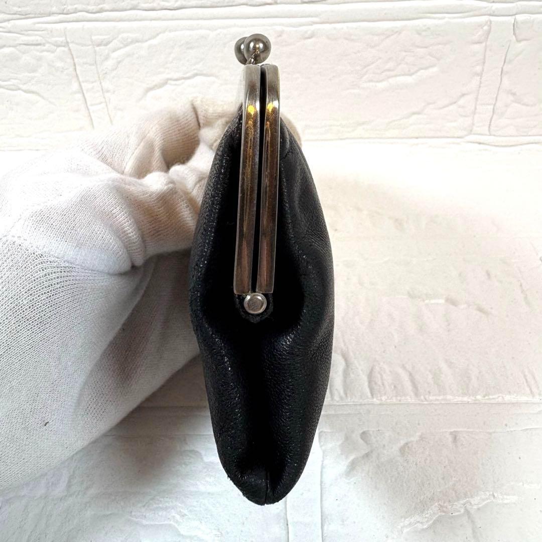 ㉔PRADA プラダ がま口 レザー ケース ブラック