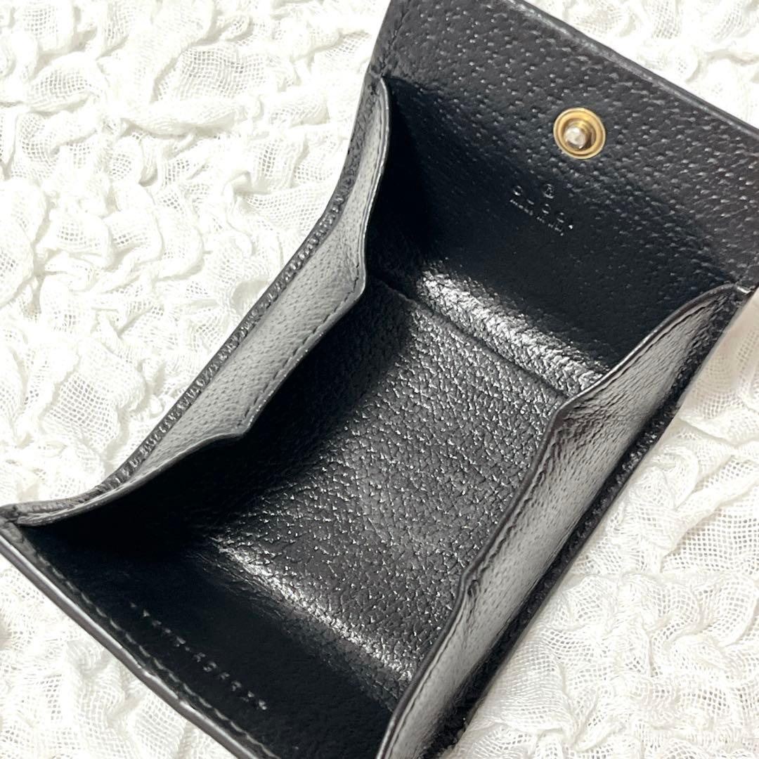 グッチ　GUCCI　GGマーモント　ケース　小銭入れ　レザー　黒　ブラック