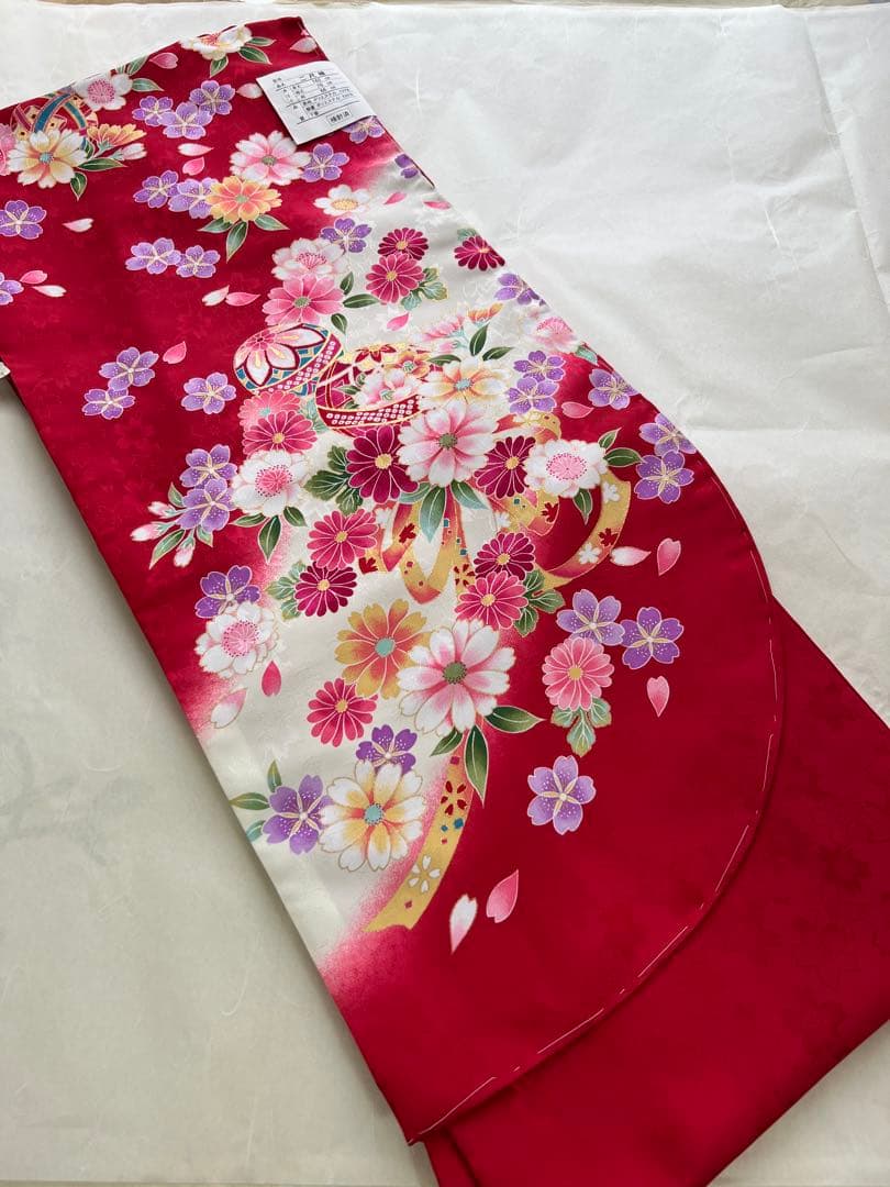 未使用品 ポリ仕立上り二尺袖 卒業式 成人式に ①