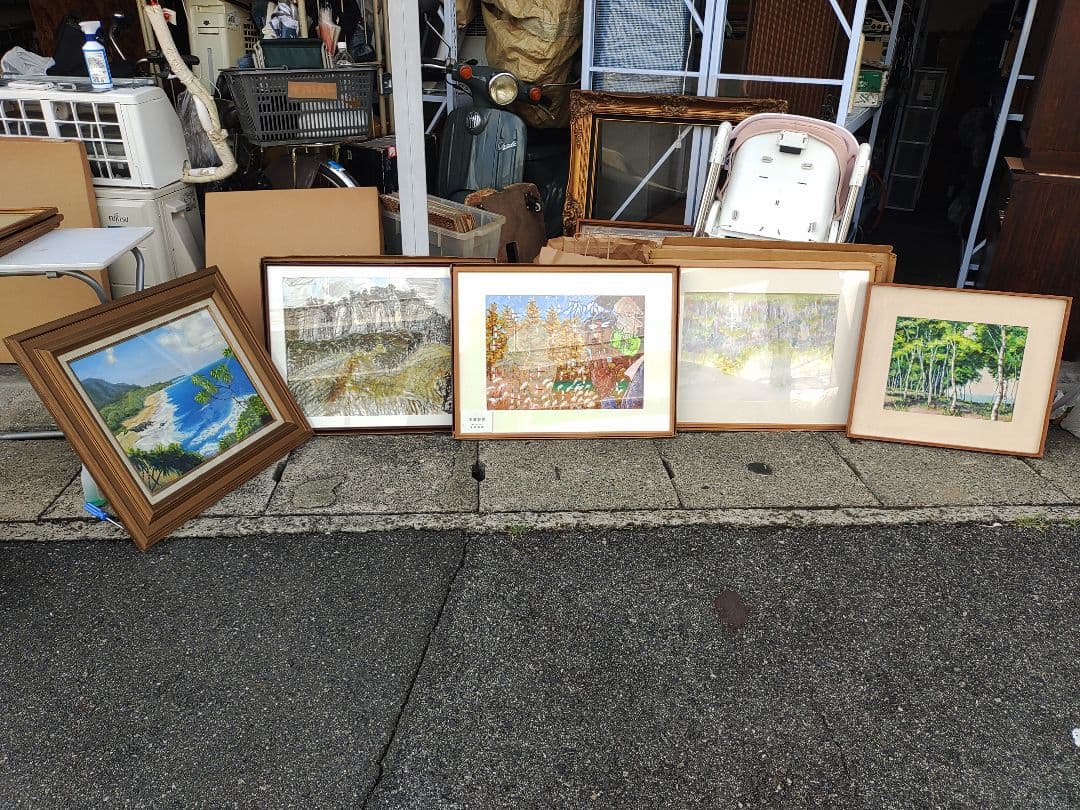 風景画　額縁　5点セット　アンティーク　レトロ
