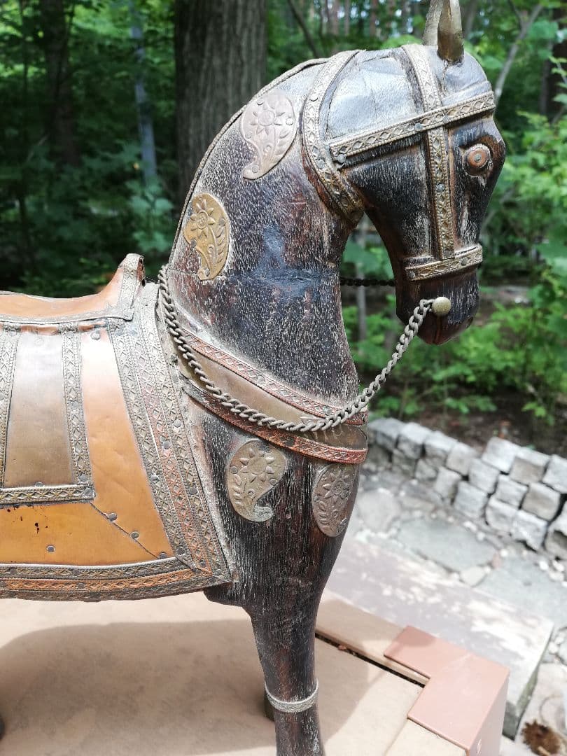 年代物(英国)木製装飾馬の工芸品