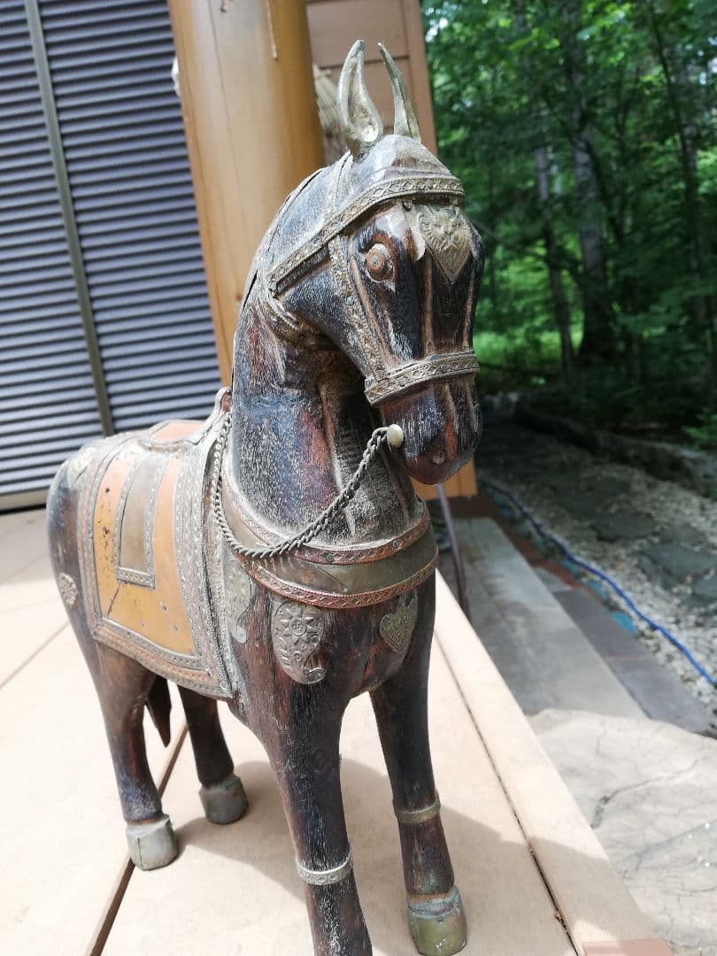 年代物(英国)木製装飾馬の工芸品