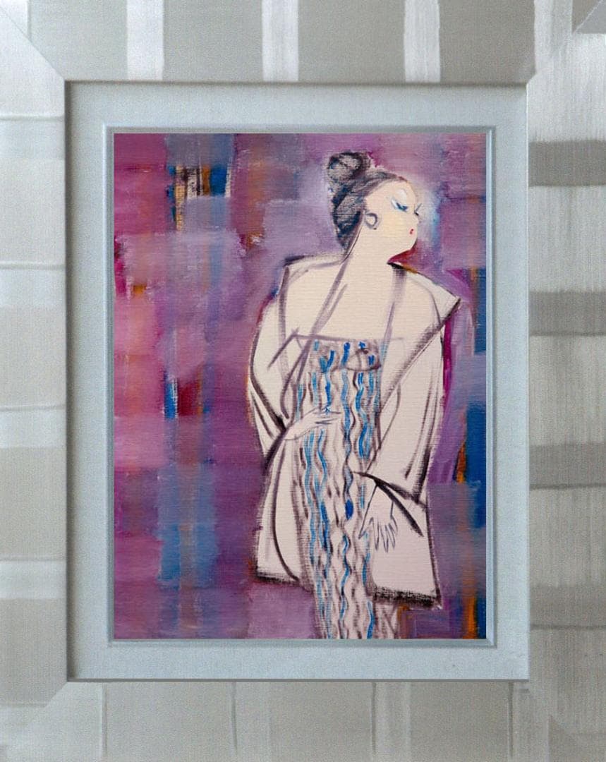 油絵 菅家令子 絵 絵画 インテリア F6-083611 人物 女性像