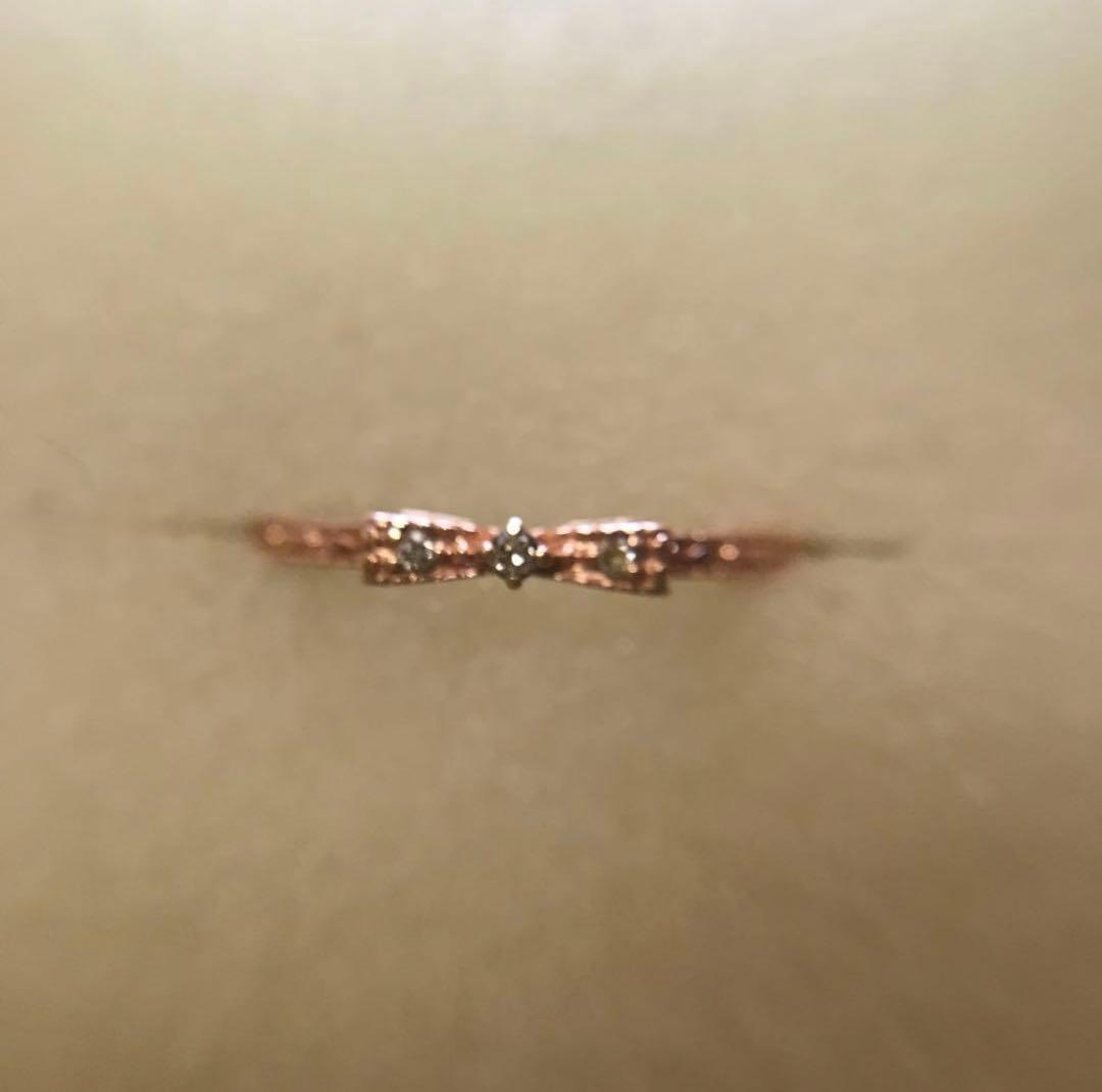 k10PGリボンダイヤモンドリング