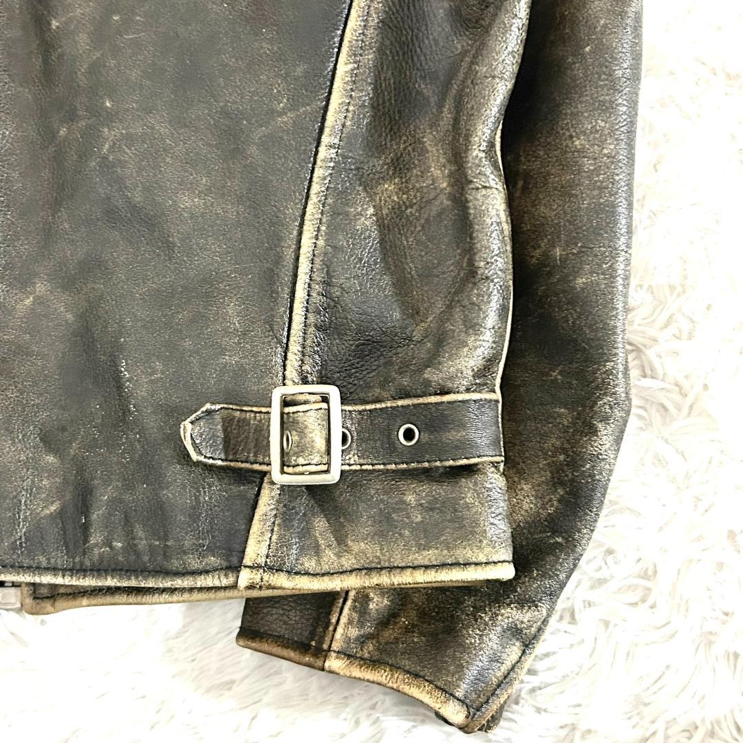 レザージャケット シングルライダース 本革 RAINBOW RBC メンズ L