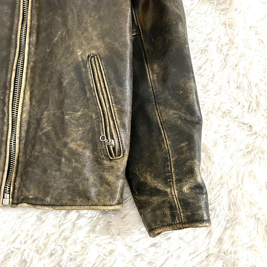 レザージャケット シングルライダース 本革 RAINBOW RBC メンズ L