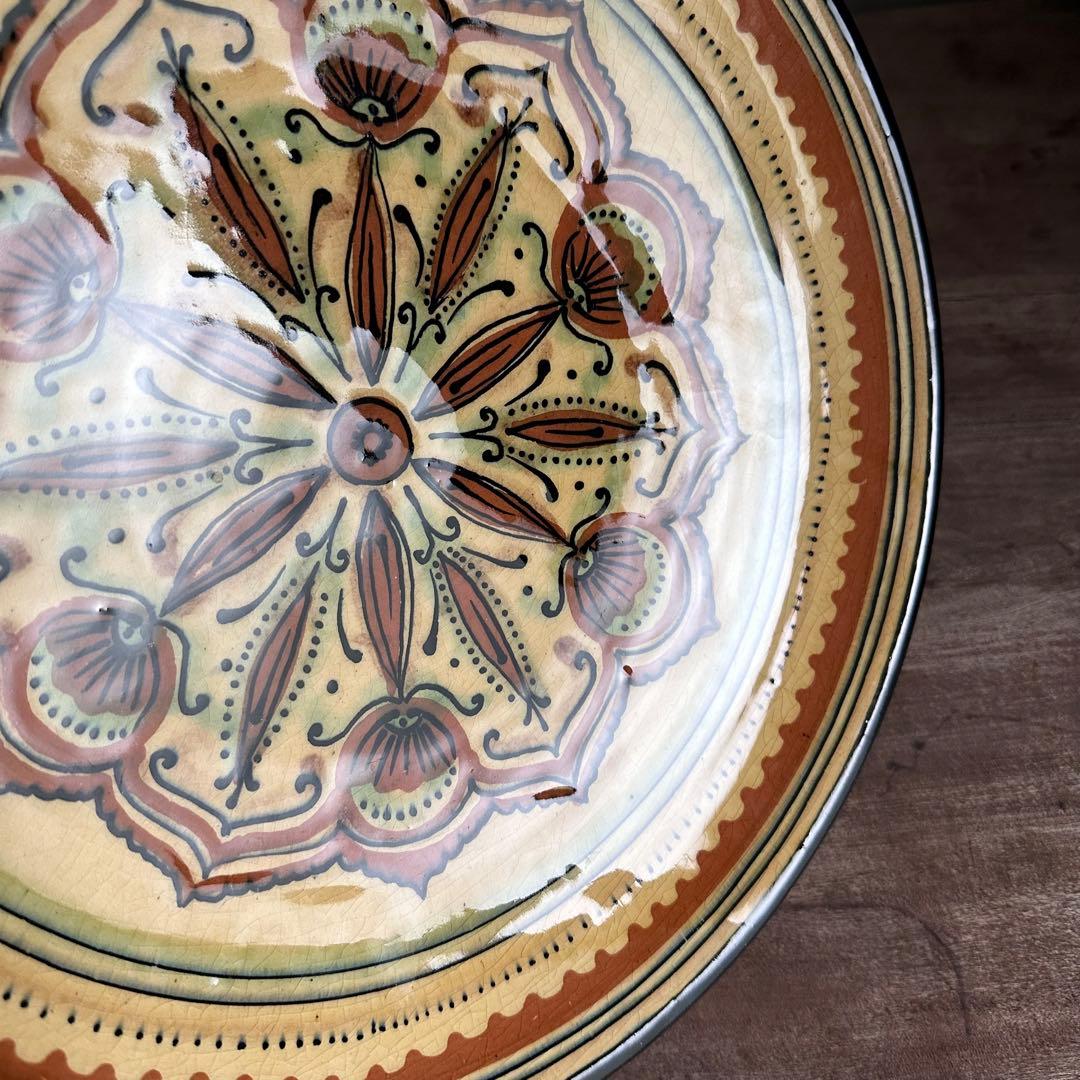希少　ソビエト陶器　アラベスク模様　大皿　ロシア　焼き物　工芸品　陶磁器　C