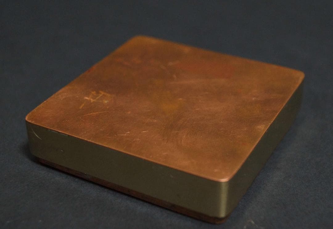 銅製 金工細工『松文』墨合 墨箱 / 書道具