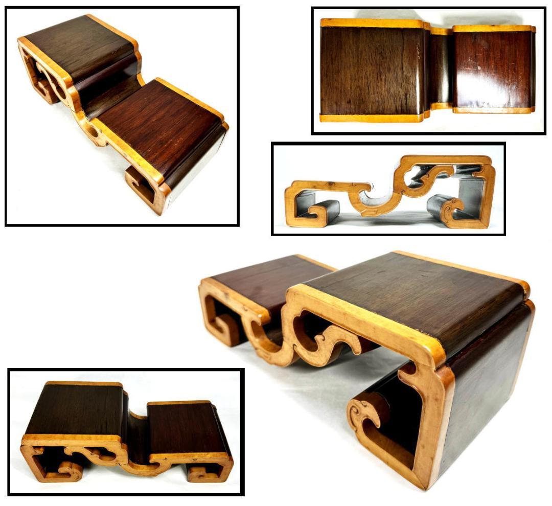 紫檀黄楊木花台 華道 茶道 唐木 香炉台 飾台 唐物 盆栽台 時代WWWT075