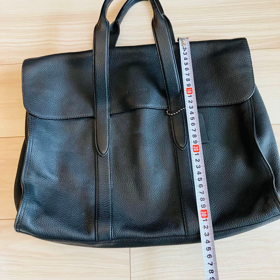 COACH ブラック ビジネスレザー バッグ　美品　定価10万円超　格安出品