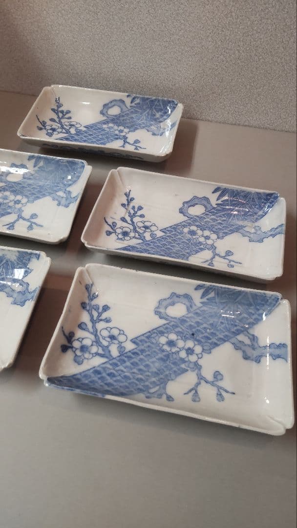 (75*Z342*2)陶芸 古伊万里小皿 食器 角皿 有田焼 骨董