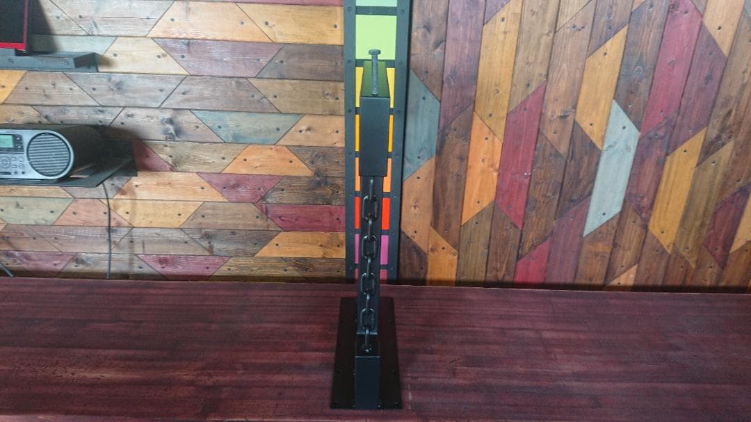 つ*こ様 マットブラックでアイアンな極太＆チェーン鉄脚♪50×400×650mm