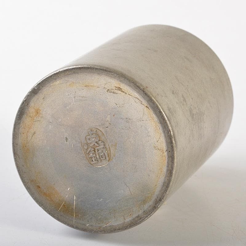 煎茶道具　古錫　点銅款　茶壷　茶心壷　約187g　M　R7269