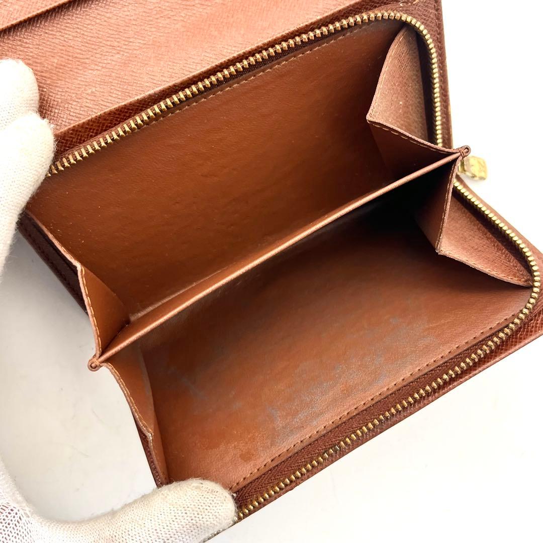 ルイヴィトン モノグラム トレゾール 2つ折り財布 正規品 本物 男女兼用 茶色