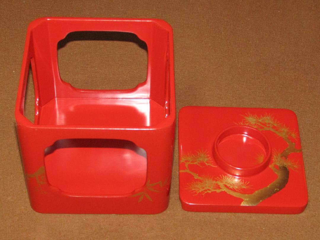 【輪島塗　蒔絵　松竹梅図　屠蘇器揃】美品　正月道具